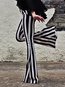 Skinny Elegant Pattern Polyester Striped Leggings (Style V102354)