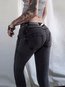 Skinny Elegant Button Denim Plain Jeans (Style V102358)