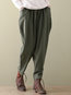 Loose Elegant Button Linen Plain Pants (Style V102370)