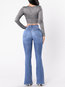 Maxi Skinny Elegant Denim Plain Jeans (Style V102374)