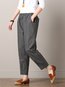 Ankle Length Elegant Pattern Linen Striped Pants (Style V102380)