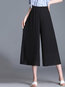 Mid-Calf Loose Slow Life Polyester Plain Pants (Style V102382)