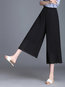 Mid-Calf Loose Slow Life Polyester Plain Pants (Style V102382)