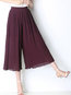 Mid-Calf Loose Slow Life Polyester Plain Pants (Style V102382)