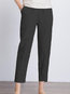 Ankle Length Slim Elegant Linen Plain Pants (Style V102386)