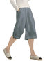 Knee Length Loose Slow Life Polyester Plain Shorts (Style V102387)