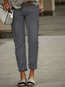 Ankle Length Slim Elegant Cotton Blends Plain Pants (Style V102390)