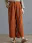 Ankle Length Loose Slow Life Button Corduroy Pants (Style V102393)