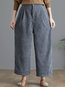 Ankle Length Loose Slow Life Button Corduroy Pants (Style V102393)