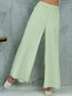 Maxi Loose Slow Life Cotton Blends Plain Pants (Style V102395)