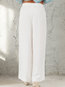 Maxi Loose Slow Life Cotton Blends Plain Pants (Style V102395)