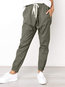 Slim Fashion Strappy Polyester Plain Pants (Style V102397)