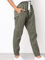 Slim Fashion Strappy Polyester Plain Pants (Style V102397)