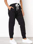 Slim Fashion Strappy Polyester Plain Pants (Style V102397)