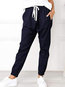 Slim Fashion Strappy Polyester Plain Pants (Style V102397)