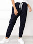 Slim Fashion Strappy Polyester Plain Pants (Style V102397)