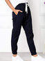 Slim Fashion Strappy Polyester Plain Pants (Style V102397)