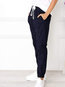 Slim Fashion Strappy Polyester Plain Pants (Style V102397)