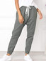 Slim Fashion Strappy Polyester Plain Pants (Style V102397)