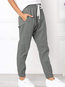 Slim Fashion Strappy Polyester Plain Pants (Style V102397)