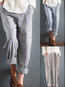 Ankle Length Loose Slow Life Pattern Striped Pants (Style V102398)