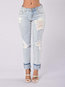 Ankle Length Skinny Button Denim Plain Jeans (Style V102401)