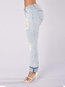 Ankle Length Skinny Button Denim Plain Jeans (Style V102401)