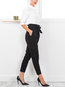 Ankle Length Slim Elegant Belt Polyester Pants (Style V102405)