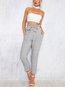 Ankle Length Slim Elegant Belt Polyester Pants (Style V102405)