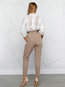 Ankle Length Slim Elegant Belt Polyester Pants (Style V102405)