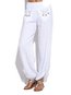 Maxi Slow Life Button Cotton Plain Pants (Style V102410)