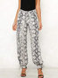 Ankle Length Slim Slow Life Polyester Floral Pants (Style V102412)