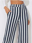 Maxi Slow Life Pattern Polyester Striped Pants (Style V102415)