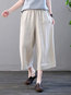 Ankle Length Loose Slow Life Pockets Polyester Pants (Style V102417)