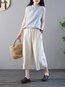 Ankle Length Loose Slow Life Pockets Polyester Pants (Style V102417)
