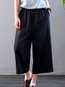 Ankle Length Loose Slow Life Pockets Polyester Pants (Style V102417)