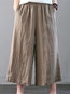 Ankle Length Loose Slow Life Pockets Polyester Pants (Style V102417)