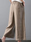 Ankle Length Loose Slow Life Pockets Polyester Pants (Style V102417)