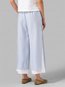 Ankle Length Slow Life Strappy Linen Plain Pants (Style V102420)