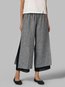 Ankle Length Slow Life Strappy Linen Plain Pants (Style V102420)