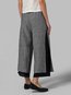 Ankle Length Slow Life Strappy Linen Plain Pants (Style V102420)