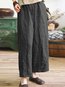 Ankle Length Slow Life Pockets Linen Gradient Pants (Style V102424)