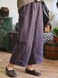 Ankle Length Slow Life Pockets Linen Gradient Pants (Style V102424)