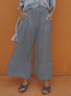 Ankle Length Slow Life Patchwork Polyester Plain Casual Pants (Style V102425)