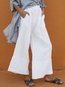 Ankle Length Slow Life Patchwork Polyester Plain Casual Pants (Style V102425)