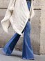 Skinny Date Night Button Denim Plain Jeans (Style V102430)