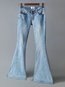 Skinny Date Night Button Denim Plain Jeans (Style V102430)