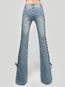 Maxi Skinny Strappy Denim Plain Jeans (Style V102434)