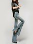 Maxi Skinny Strappy Denim Plain Jeans (Style V102434)