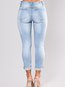 Ankle Length Skinny Pockets Denim Plain Jeans (Style V102437)
